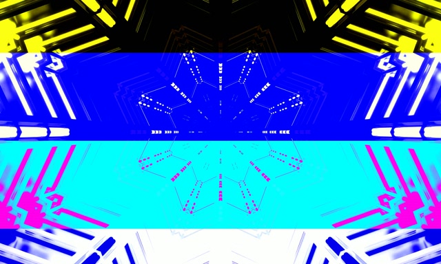 Neon Tunnel Kaleidoscope Circuit Grid 5:3 Wide 60fps Screensaver Vj Loop