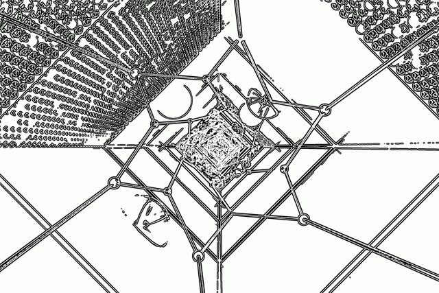 Túnel Neó Graella Metàl·lica Protector de Pantalla 3:2 Surface 60fps VJ Loop