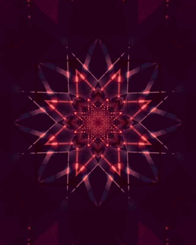 Túnel de Neó Estrella Caleidoscopi 60fps VJ Loop 4:5 Instagram Estalviapantalles
