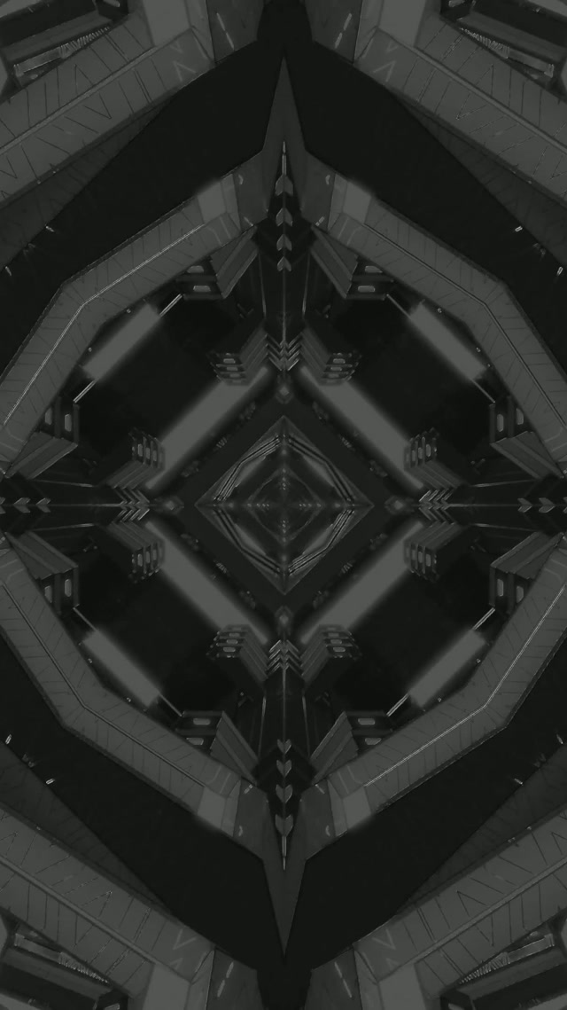 Neon Tunnel Dark Sci-Fi Diamond Vortex VJ Loop 9:16 Reels 60fps Screensaver