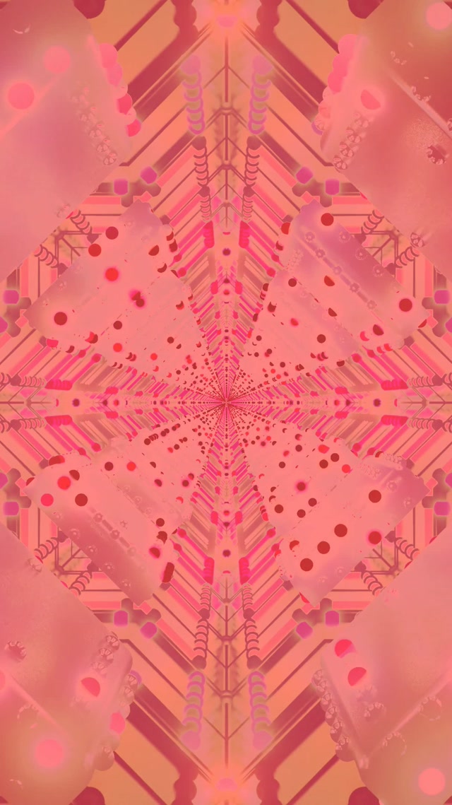 Vj loop Neon Tunnel Pink Kaleidoscope Diamond 9:16 reels 60fps screensaver