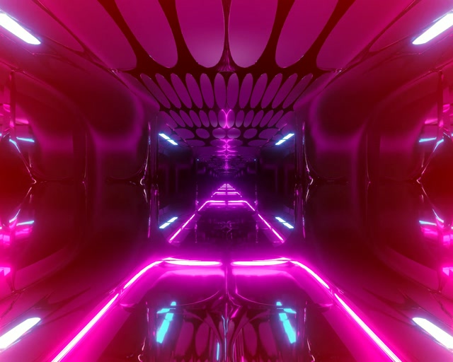 Neon Tunnel Pink Oval Grid VJ Loop 5:4 Industrial 60fps Screensaver