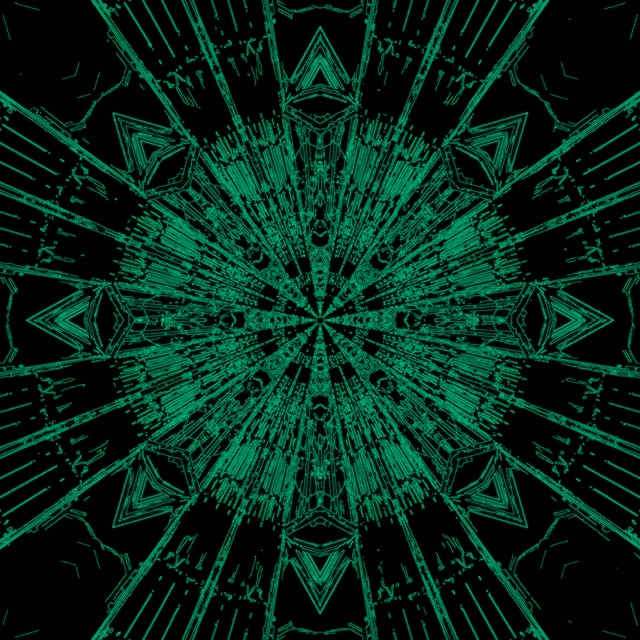 Túnel de Neó Explosió Calidoscopi Fractal Verd VJLoops 1:1 Quadrat 60fps Estalvi de Pantalla