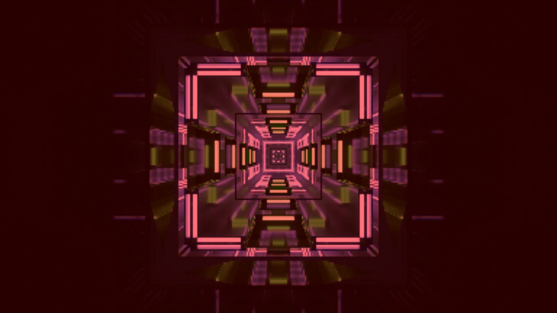 Pixel Neon Tunnel Pink Green 4k UHD 60fps Screensaver VJ Loop