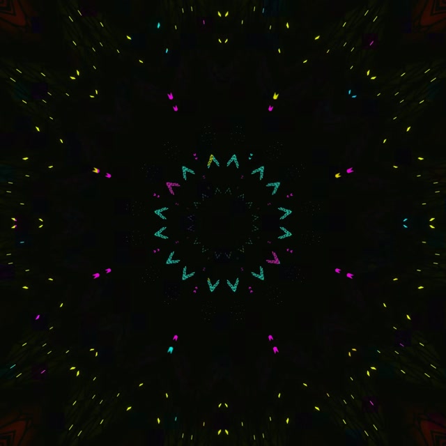 Túnel de Neó Caleidoscopi Estrella Explosió VJ Loop 1:1 Square 60fps Protector de Pantalla