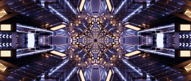 Túnel de Neó Caleidoscopi Fractal VJ Loop 21:9 Ultrawide 60fps Protector de Pantalla