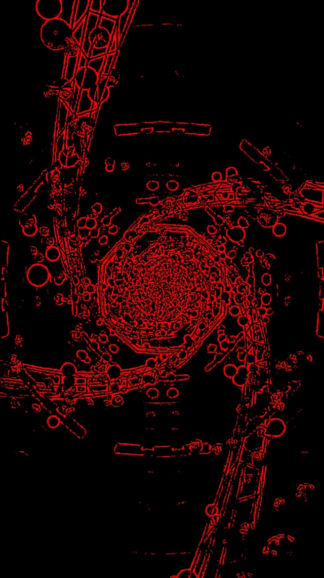 Octògon Vermell Brillant Túnel de Neó VJ Loop 9:16 Reels 60fps Protector de Pantalla