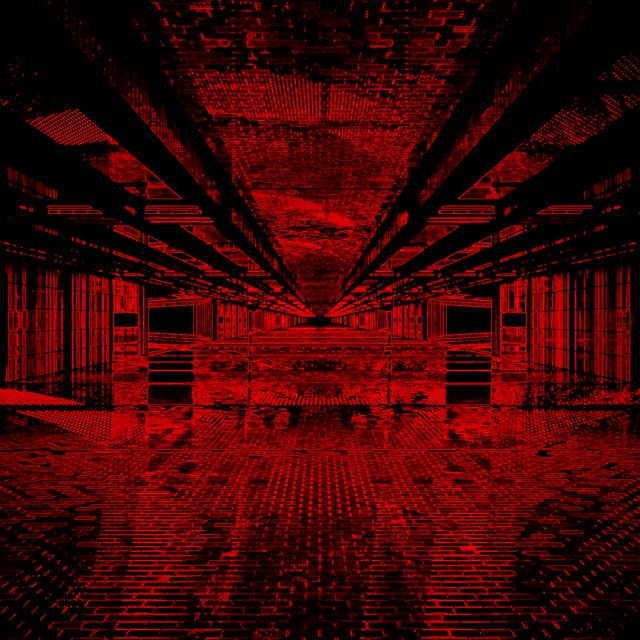 Túnel de Neó Vermell VJ Loop 1:1 Square 60fps Estalviapantalles Graella Cyberpunk