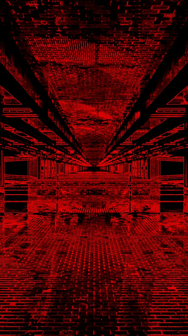 Túnel de Neó Vermell VJ Loop 9:16 Reels 60fps Estalviapantalles Corredor Graella Maons