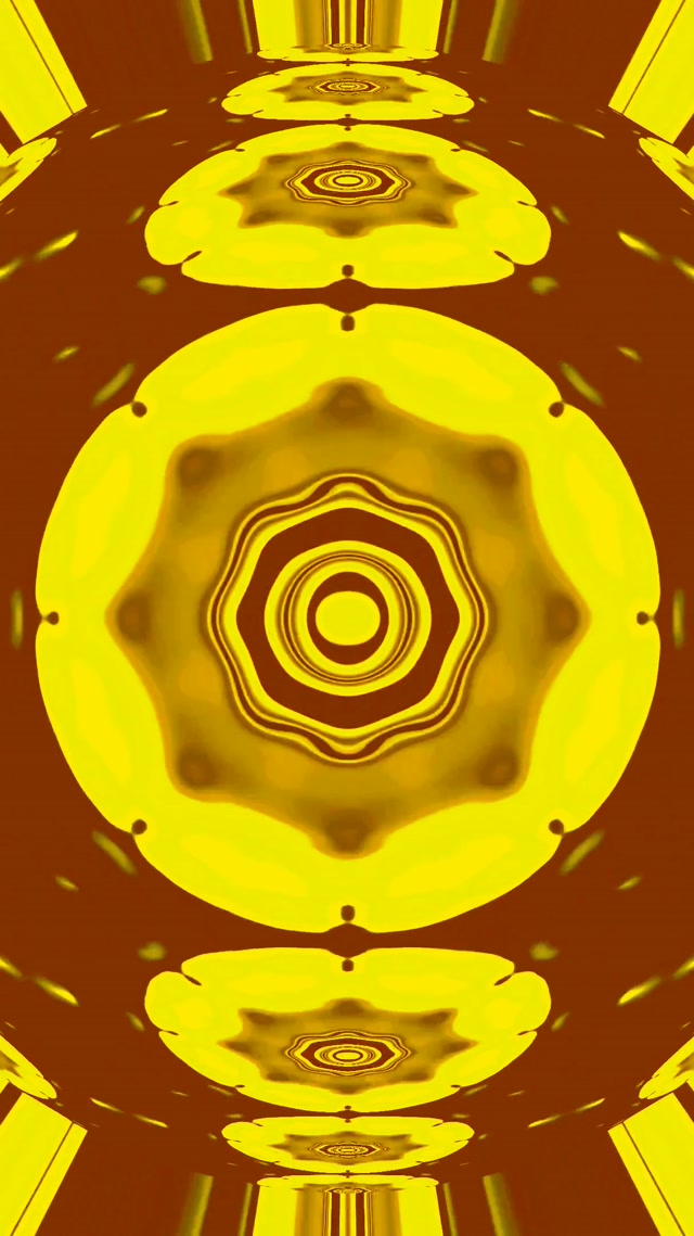 Túnel de Neó Daurado Mandala Engranatge Bucle Vj 9:16 Reels 60fps Protector de Pantalla