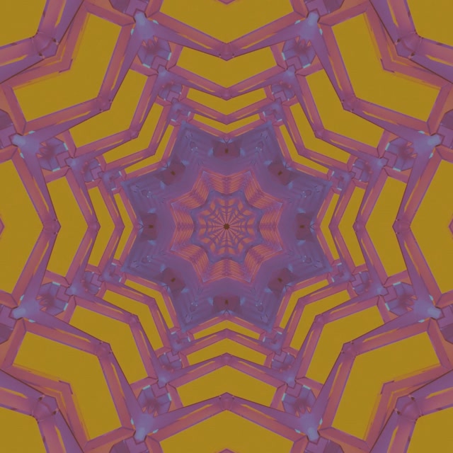 Túnel de Neó Estrella Calidoscopi Púrpura Daurat 1:1 Square 60fps Estalvi de Pantalla VJ Loop