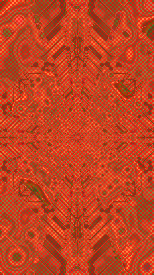 Túnel de Neó Vermell Caleidoscopi Escaquer Vj Loop 9:16 Reels 60fps Estalviapantalles