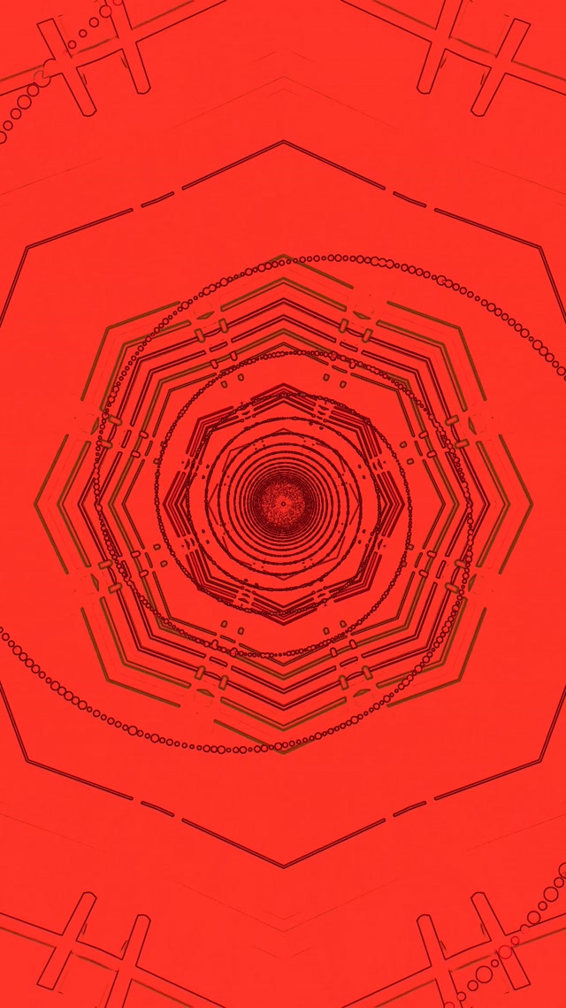 Túnel de Neó Vermell Hexàgon Vòrtex VJ Loop 9:16 Reels 60fps Protector de Pantalla