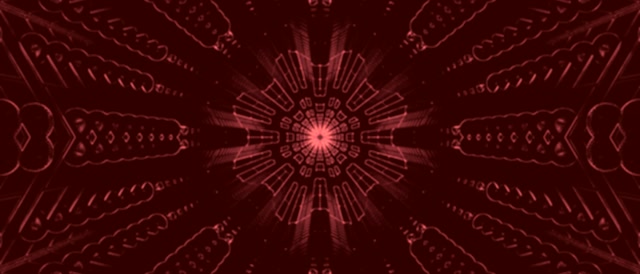 Calidoscopi Fractal Carmesí Túnel de Neó VJ Loop 21:9 Ultraample 60fps Estalviapantalles