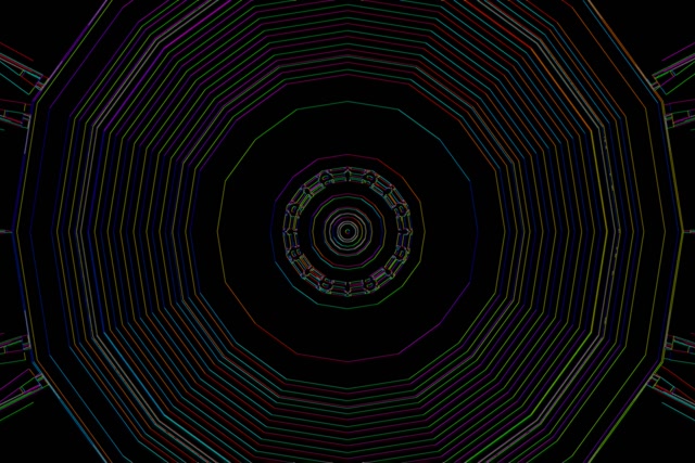 Neon Tunnel Concentric Octagon Vortex 3:2 Surface 60fps VJ Loop Screensaver
