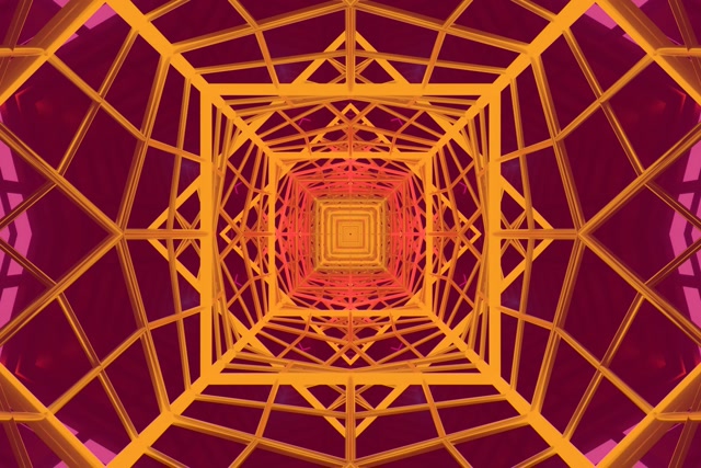 Neon Tunnel Pulsating Square Vortex 3:2 Surface 60fps VJ Loop Screensaver