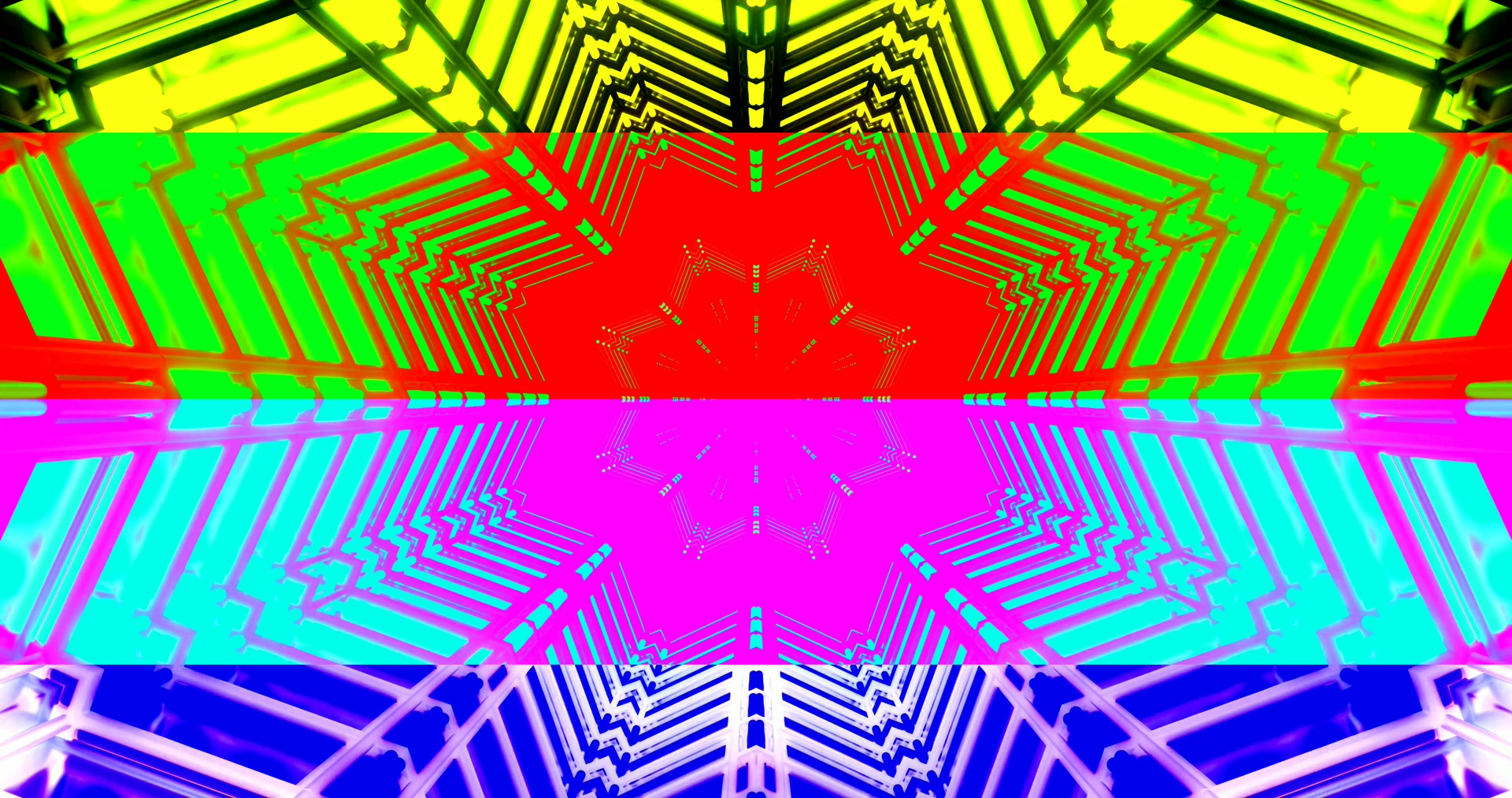 Neonový tunel kaleidoskop 4K UHD 60fps šetřič obrazovky Windows 10 VJ Loop