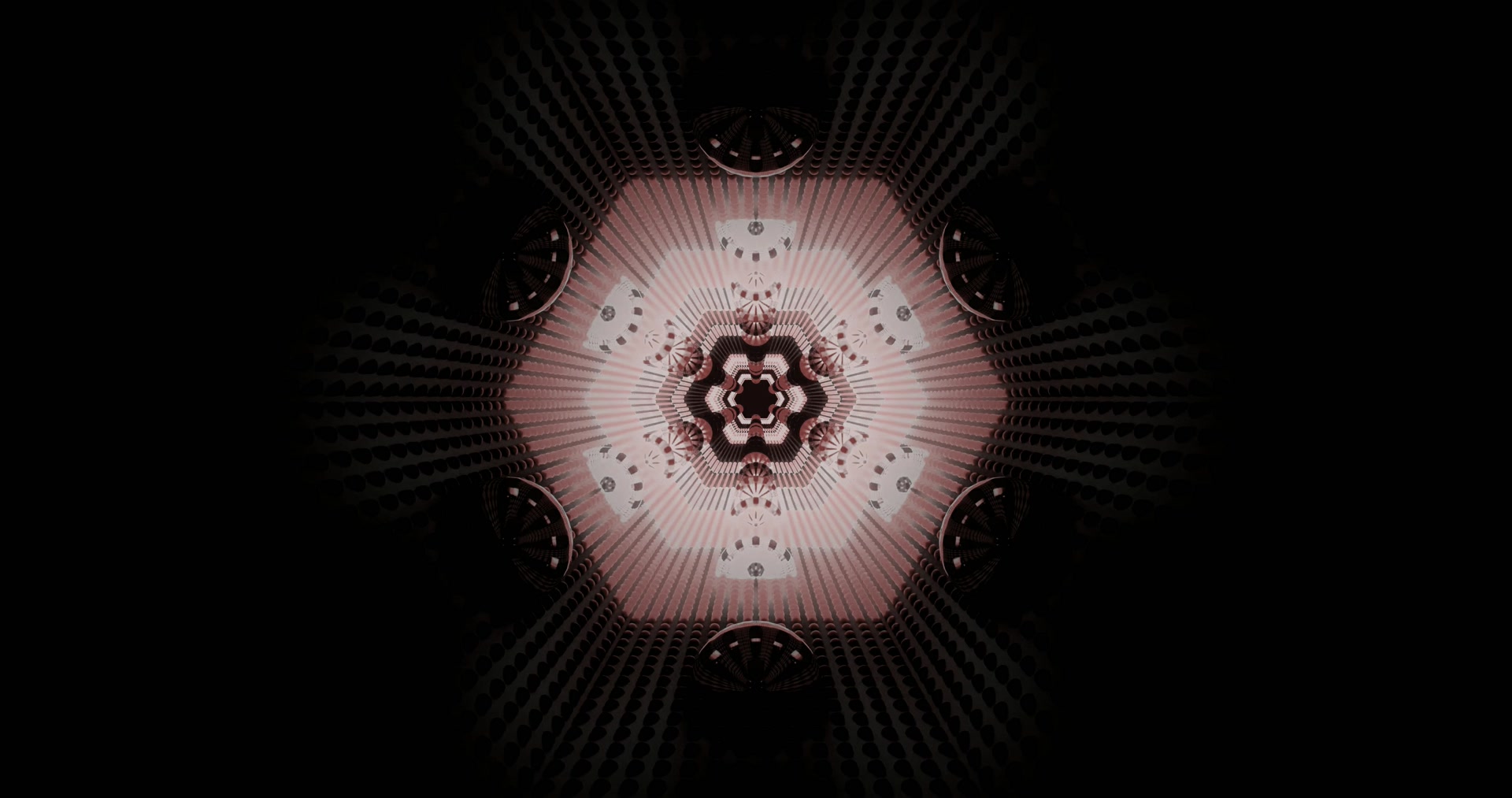 Neonový Tunel Tmavá Růže Mandala Šetřič Obrazovky 4K UHD 60fps VJ Loop