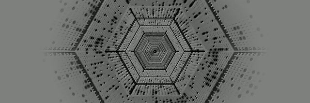 Gray Hexagon Neon Tunnel Screensaver 3:1 Triple Wide 60fps VJ Loop