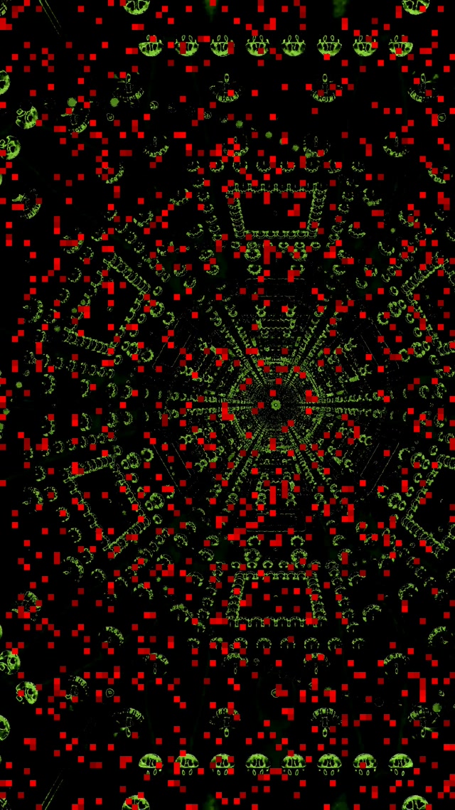 Neon Tunnel Red Green Fractal Web Vortex Vj Loop 9:16 Reels 60fps Screensaver