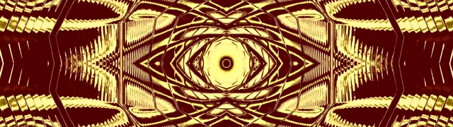 Zlatý Neon Tunel Kaleidoskop Spořič obrazovky 32:9 Super Ultrawide 60fps VJ Loop