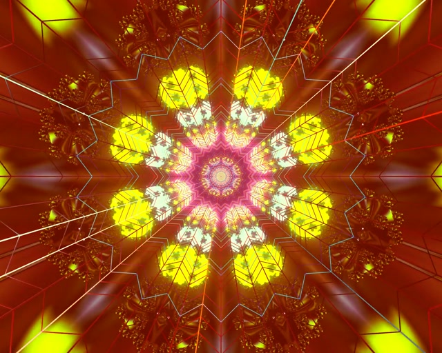 Neon Tunnel Red Star Kaleidoscope Vj Loop 60fps 5:4 industrial Screensaver