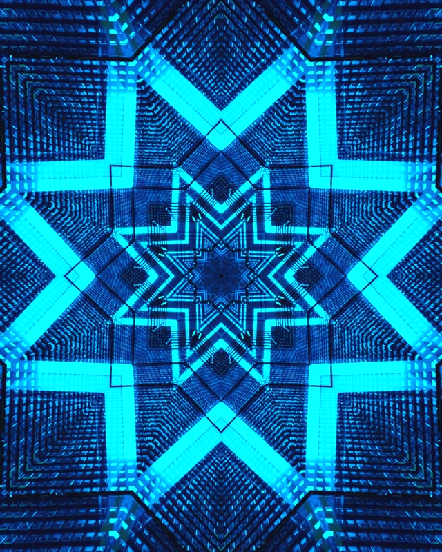 Modrý geometrický neonový tunel spořič obrazovky windows 11 VJ loop 4:5 Instagram 60fps