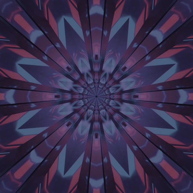 Neonový Tunel Fialový Kaleidoskop Výbuch VJ Loop 1:1 Čtvercový 60fps Spořič Obrazovky