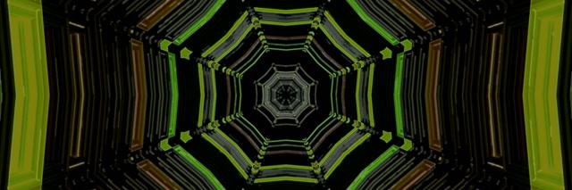 Neon Tunnel Hexagonal Vortex 3:1 Triple Wide 60fps VJ Loop Screensaver