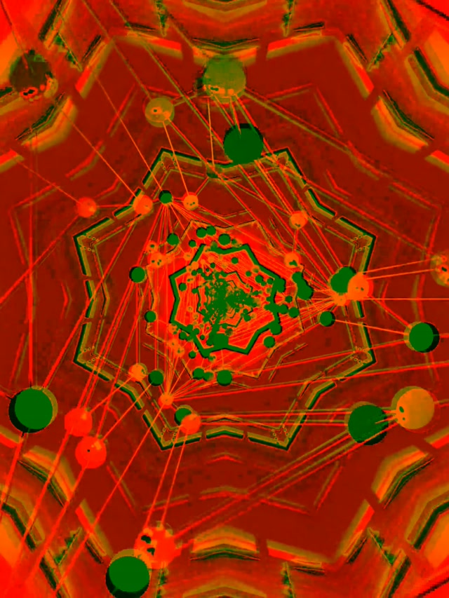 Red Pulsating Geometric Neon Tunnel 3:4 iPad Portrait 60fps Screensaver VJ Loop