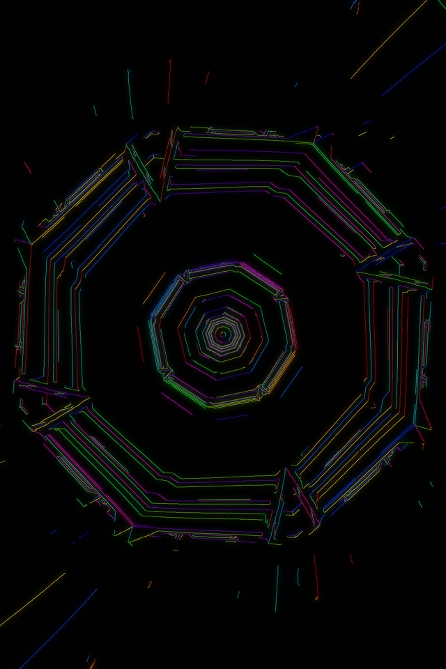 Neon Tunnel Spiraling Hexagon Vortex 2:3 Portrait 60fps VJ Loop Screensaver