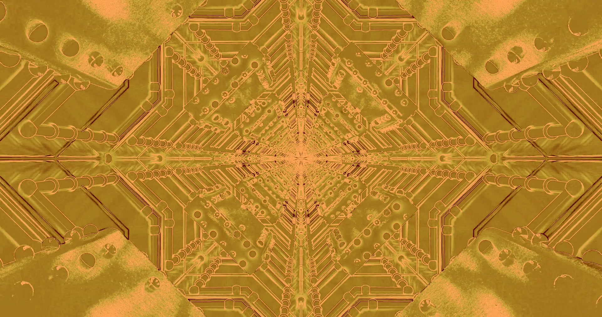 Zlatý Neonový Tunel Spořič Obrazovky 4K UHD 60fps VJ Loop