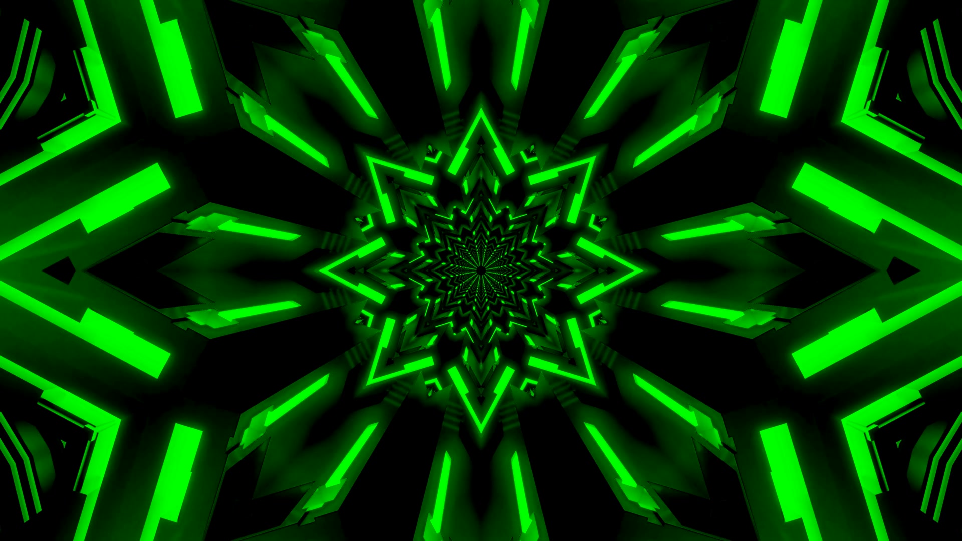 Zelený Neon Tunel Spořič obrazovky 4K UHD 60fps VJ Loop