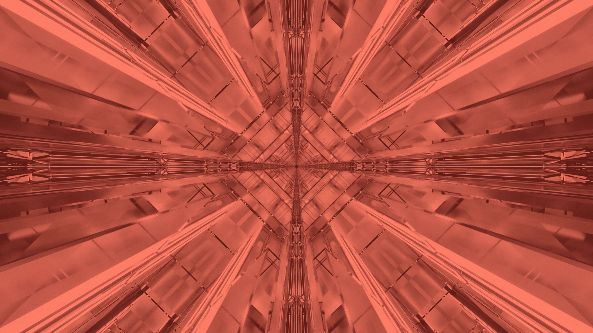 Červený Neon Tunel Kaleidoskop 4K UHD 60fps spořič obrazovky VJ loop