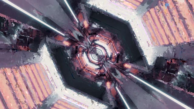 Abstraktní Spirálový Tunel Pohyb Pozadí - Růžový Oranžový Geometrický VJLoops