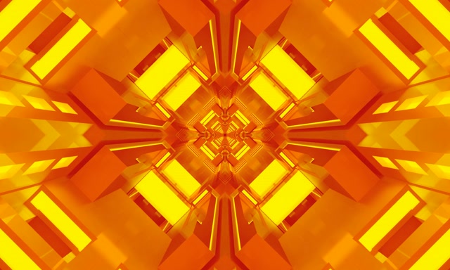 VJ loop neonový tunel zlatý diamant kaleidoskop 5:3 široký 60fps spořič