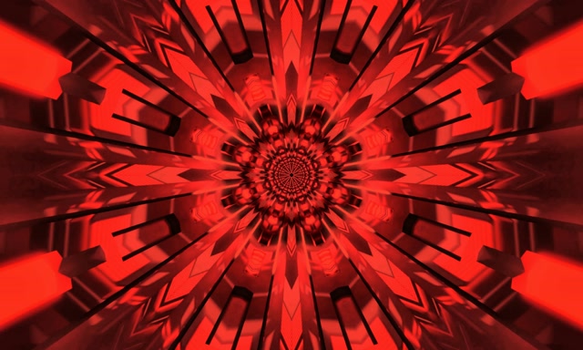 Červený Fraktál Kaleidoskop Neon Tunel VJ Loop 5:3 Wide 60fps Spořič