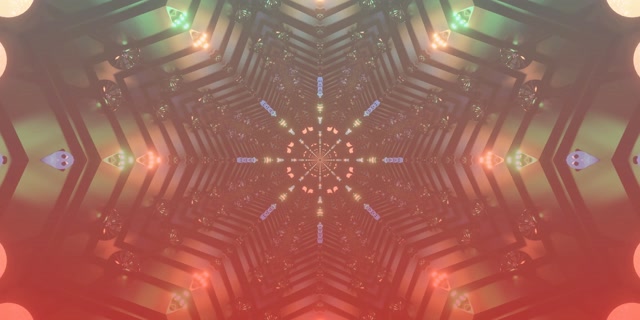 Neonový Tunel Růžový Kaleidoskop Vj Loop 2:1 Univisium 60fps Spořič