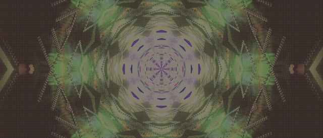 Neonový Tunel Kaleidoskop Mandala VJ Loop 21:9 Ultrawide 60fps Spořič
