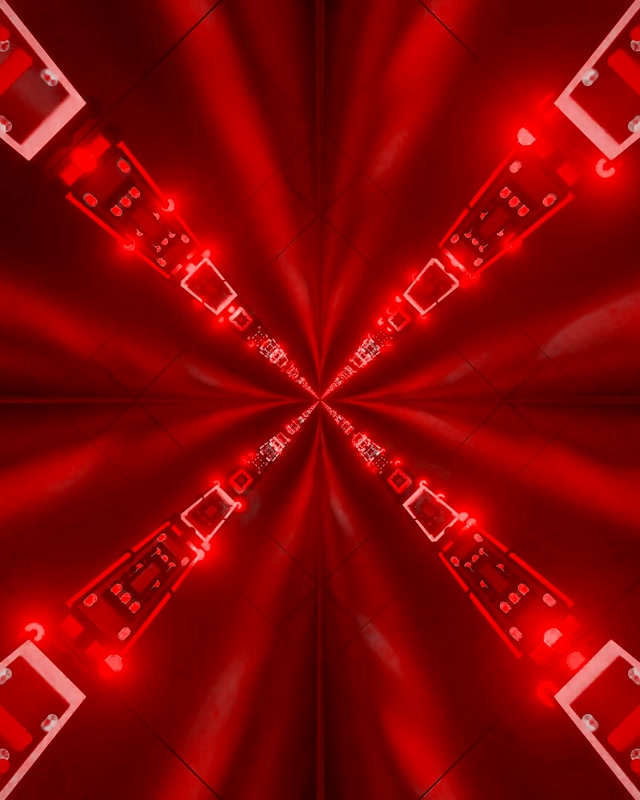 Červený Neonový Tunel VJ Loop 4:5 Instagram 60fps Spořič Kaleidoskop X-Výbuch