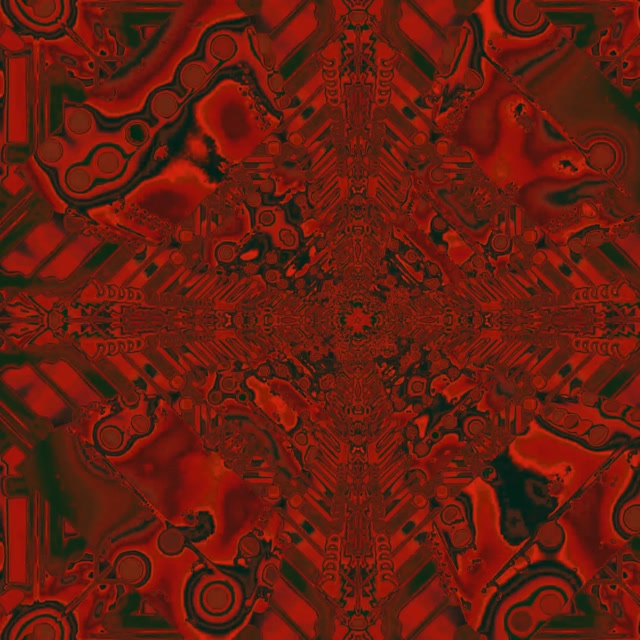 Červený Fraktál Kaleidoskop Neon Tunel VJ Loop 1:1 Square 60fps Spořič