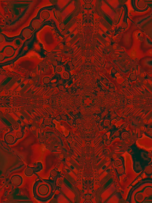 Červený Fraktál Kaleidoskop Neon Tunel VJ Loop 3:4 iPad Portrait 60fps Spořič