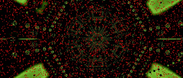 Neonový Tunel Červená Pixel Síť Spořič 21:9 Ultrawide 60fps VJ Loop