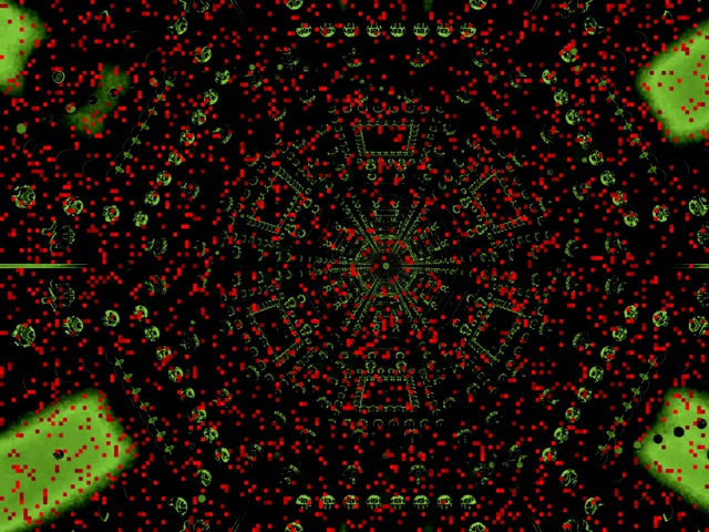 VJ Loop Neonový Tunel Červená Pixel Síť Spořič 4:3 Classic 60fps