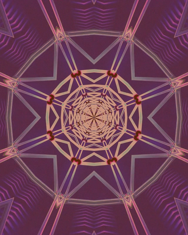Neonový Tunel Fialová Hvězda Mandala Vj Loop 4:5 Instagram 60fps Spořič