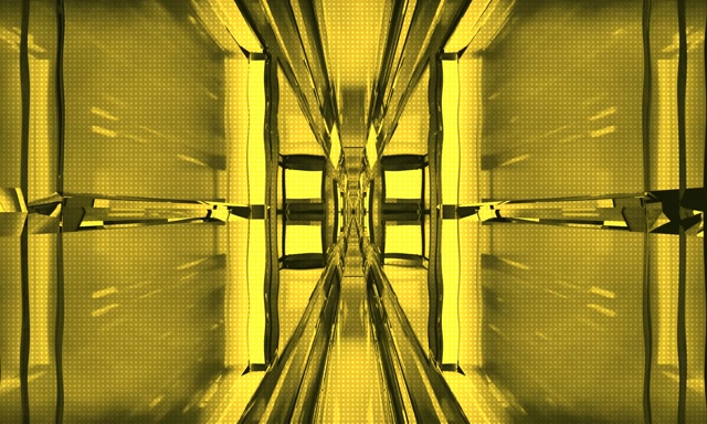 Yellow Neon Tunnel Geometric Vortex 5:3 Wide 60fps VJ Loop Screensaver