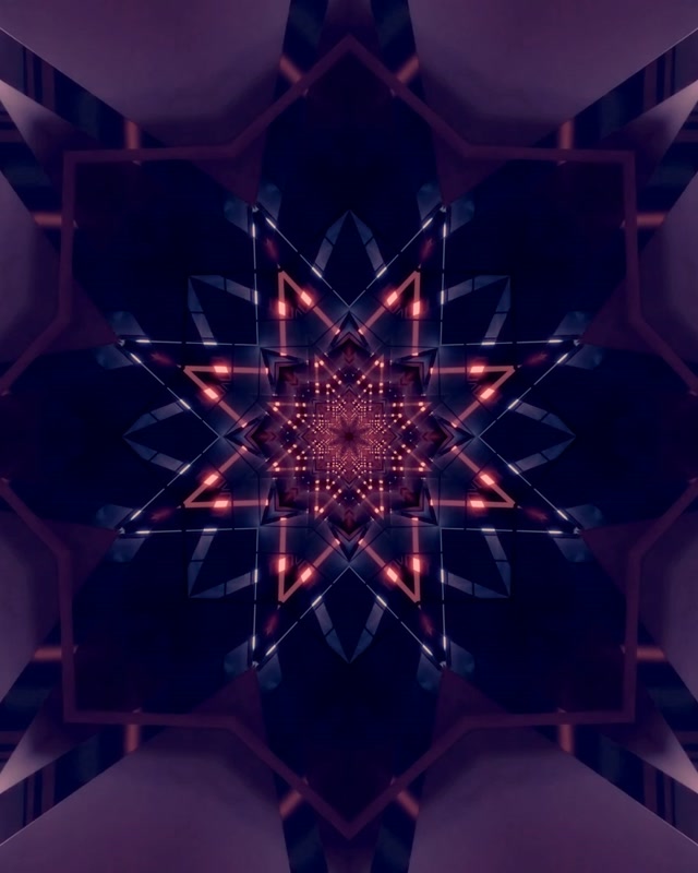 Neonový Tunel Hvězdný Kaleidoskop 60fps VJ Loop 4:5 Instagram Spořič
