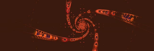 Neonový Tunel Červená Spirála Vortex VJ Loop 3:1 Triple Wide 60fps Spořič Obrazovky