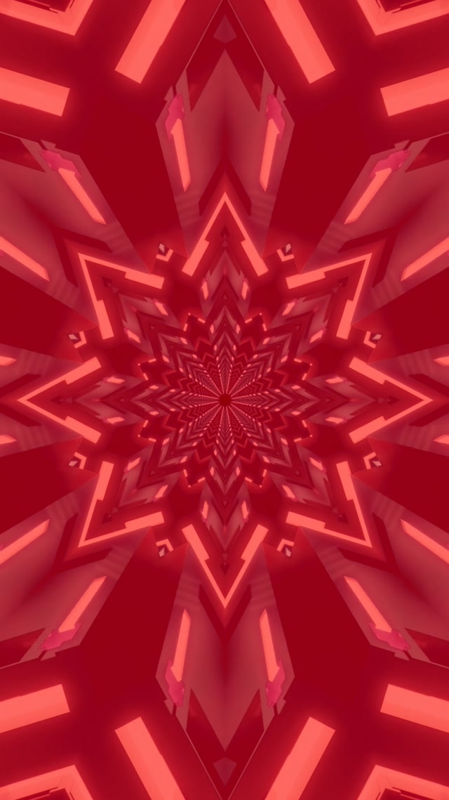 Neonový Tunel Hvězda Kaleidoskop VJ Loop 9:16 Reels 60fps Spořič