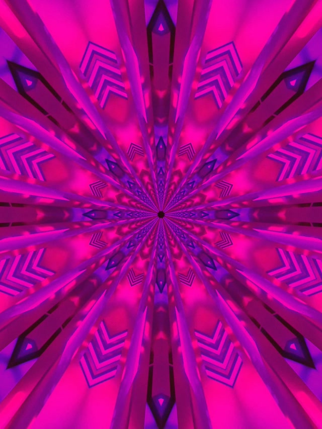 Neonový Tunel Magenta Kaleidoskop Výbuch VJ Loop 3:4 iPad Portrait 60fps Spořič